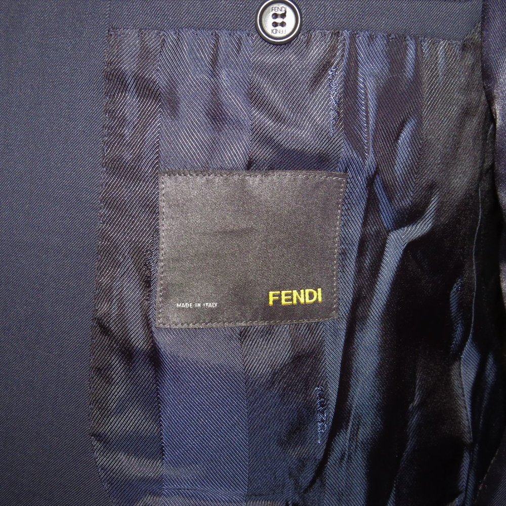 Fendi Solid Navy Blue Two Button Blazer 38R NWT - Picture 12 of 12